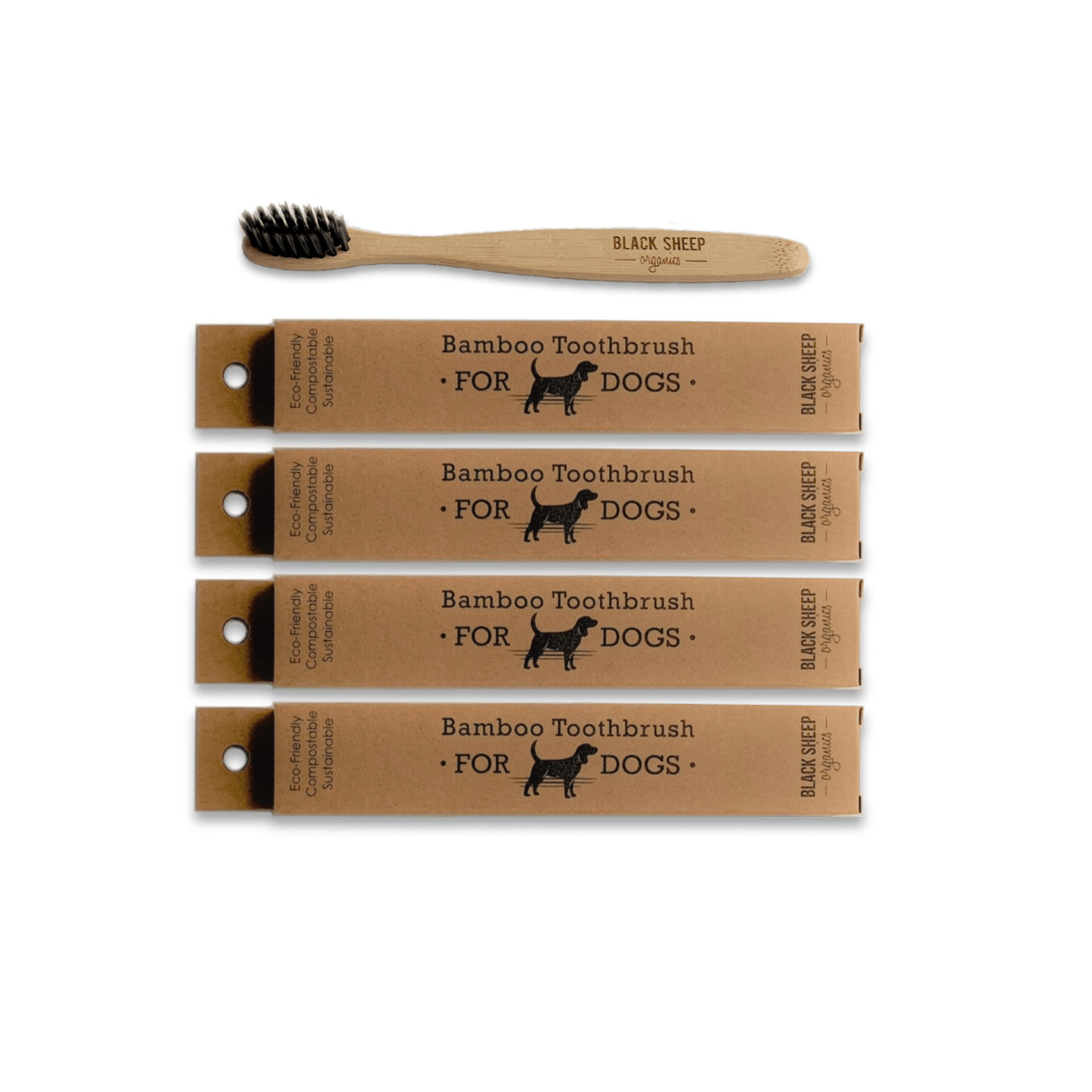 Bamboo Dog Toothbrush 4 Pack