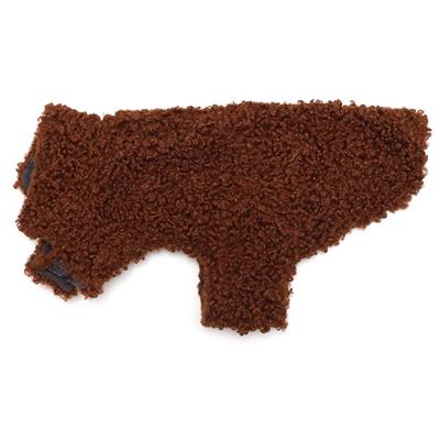 Brown fluffy dog sweater on a white background
