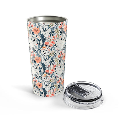 Cat Tumbler 20oz – Floral Cat Print Insulated Tumbler