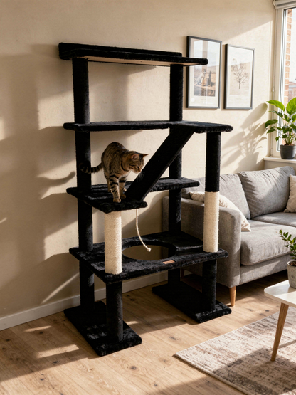 Maine Coon 65" Cat Tower - 4-Level Cat Tree