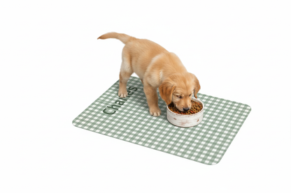 Gingham Placemat with Dog