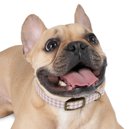 Chic Pink Gingham Dog Collar - Pink Plaid Cat Collar
