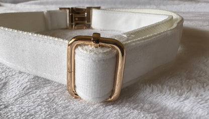 White Velvet Collar for Large Dogs