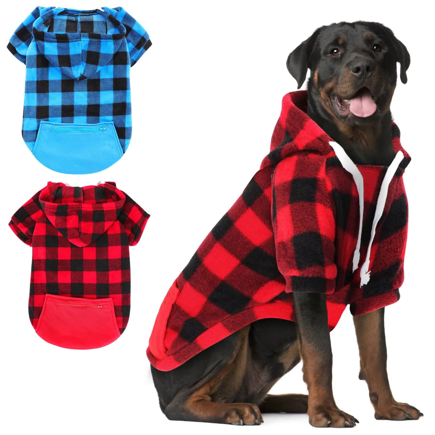 Buffalo Plaid Dog Hoodie