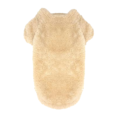 Beige fleece dog sweater on a white background