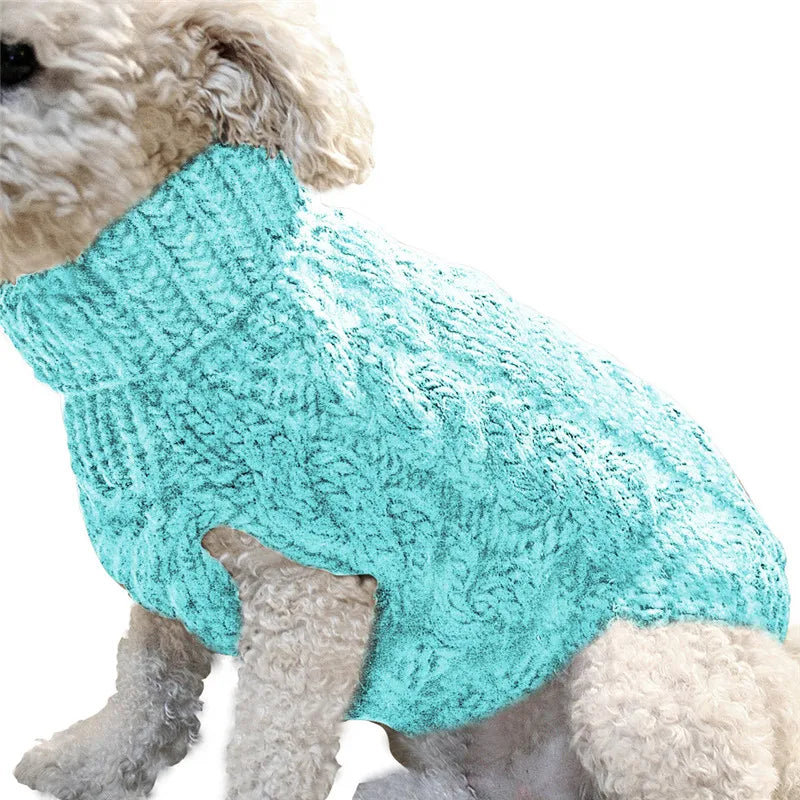 Winter Warm Cable Knit Dog Sweater