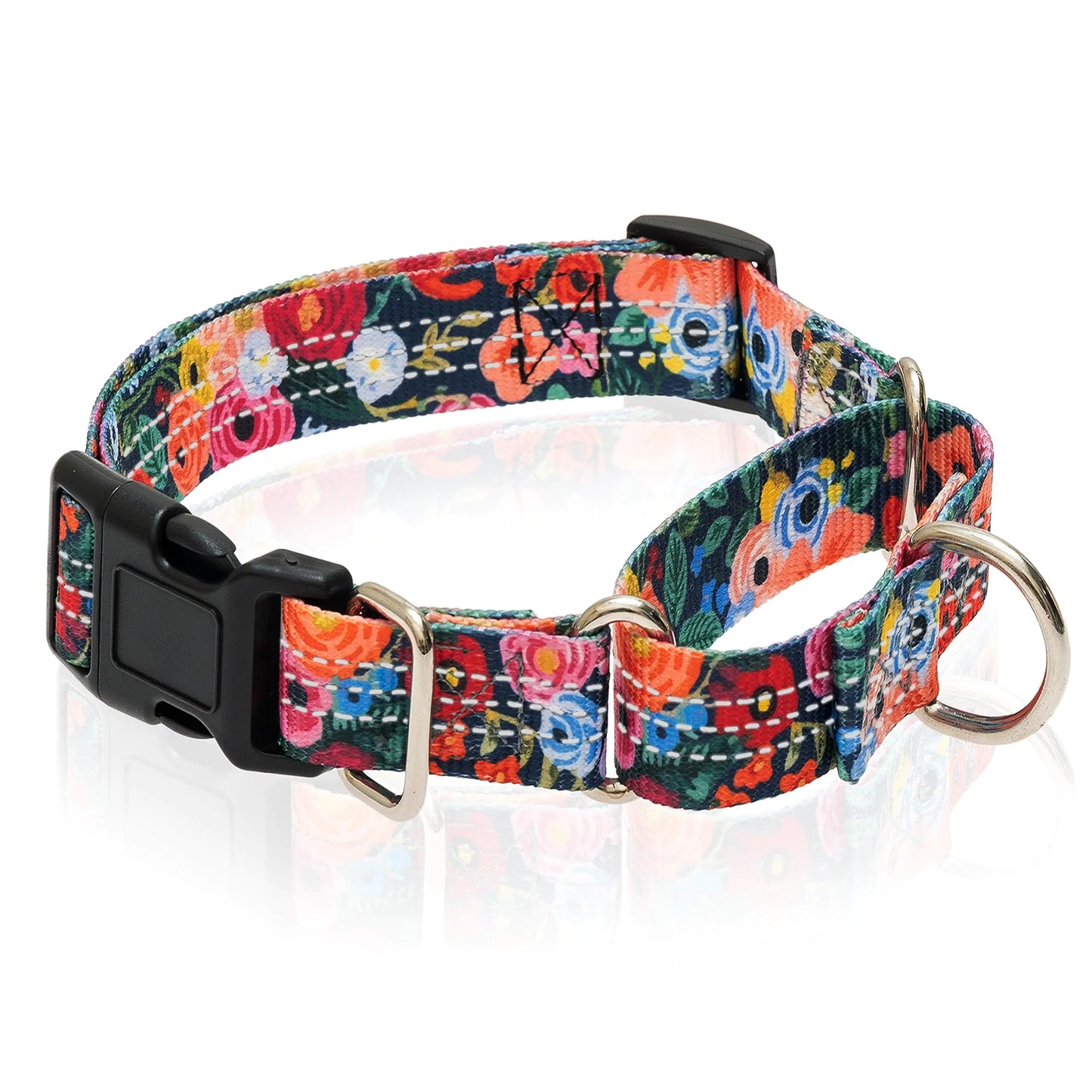 PEOIKLRT Martingale Dog Collar for Large Dogs No Pull Heavy Duty No Slip Dog Training Collar with Quick Release Buckle Reflective Adjustable Soft Nylon Floral Cute X Large Dog Collar Outdoor Indoor