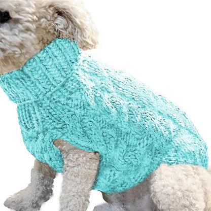 Winter Warm Cable Knit Dog Sweater