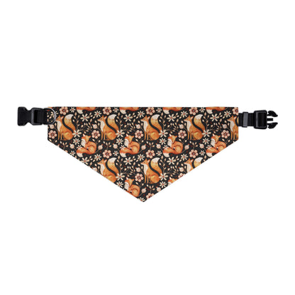 Dog bandana with fox pattern on a white background